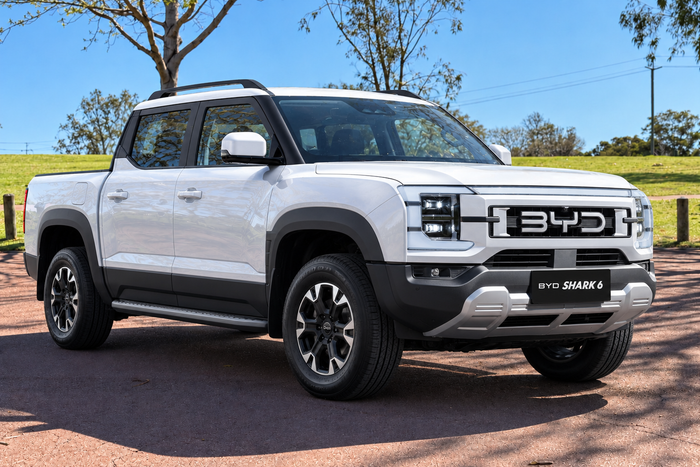 BYD Shark 6 Premium — illustrative outdoor composite